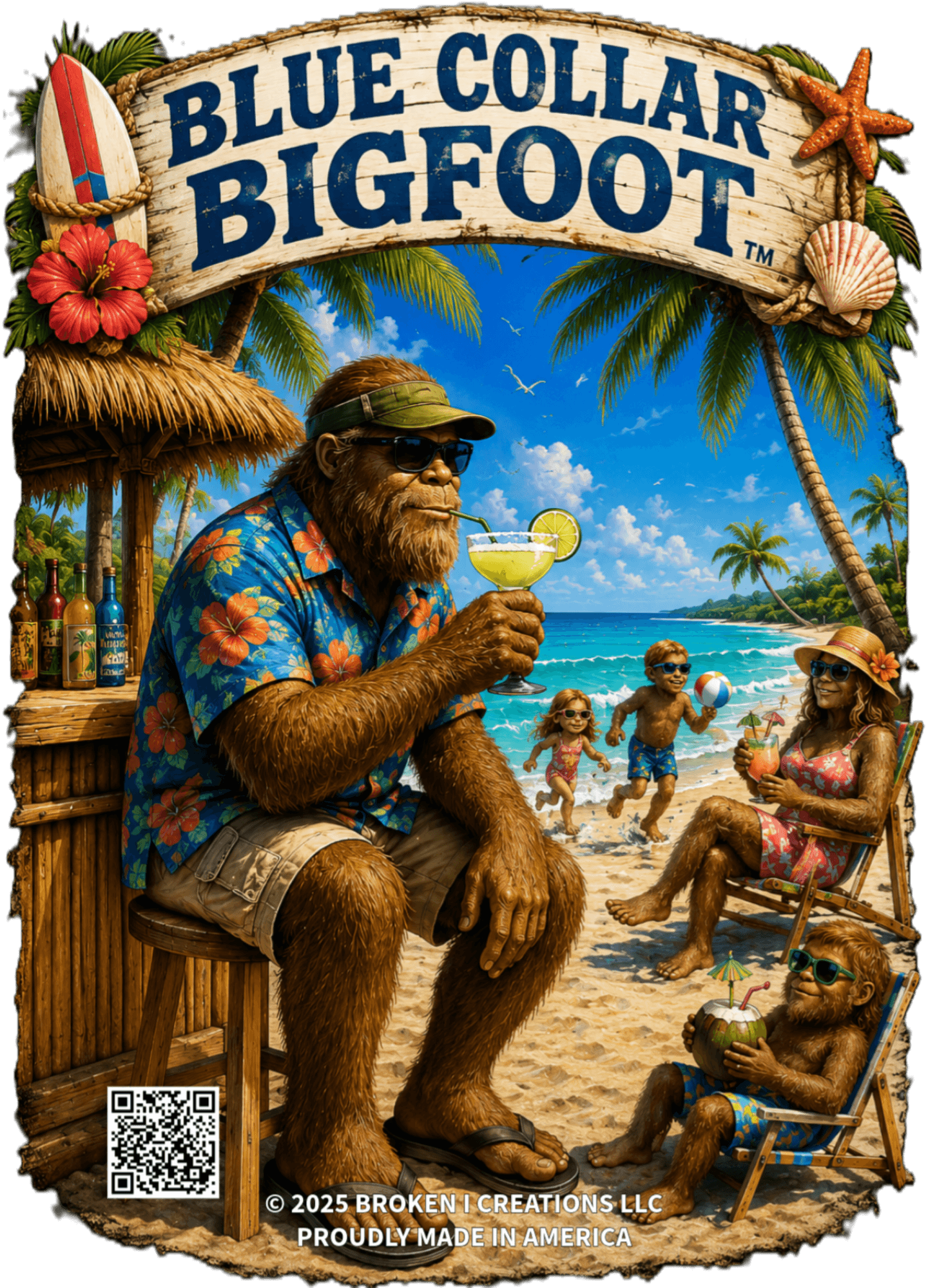 Blue Collar Bigfoot Family Vacation wild shirt design
