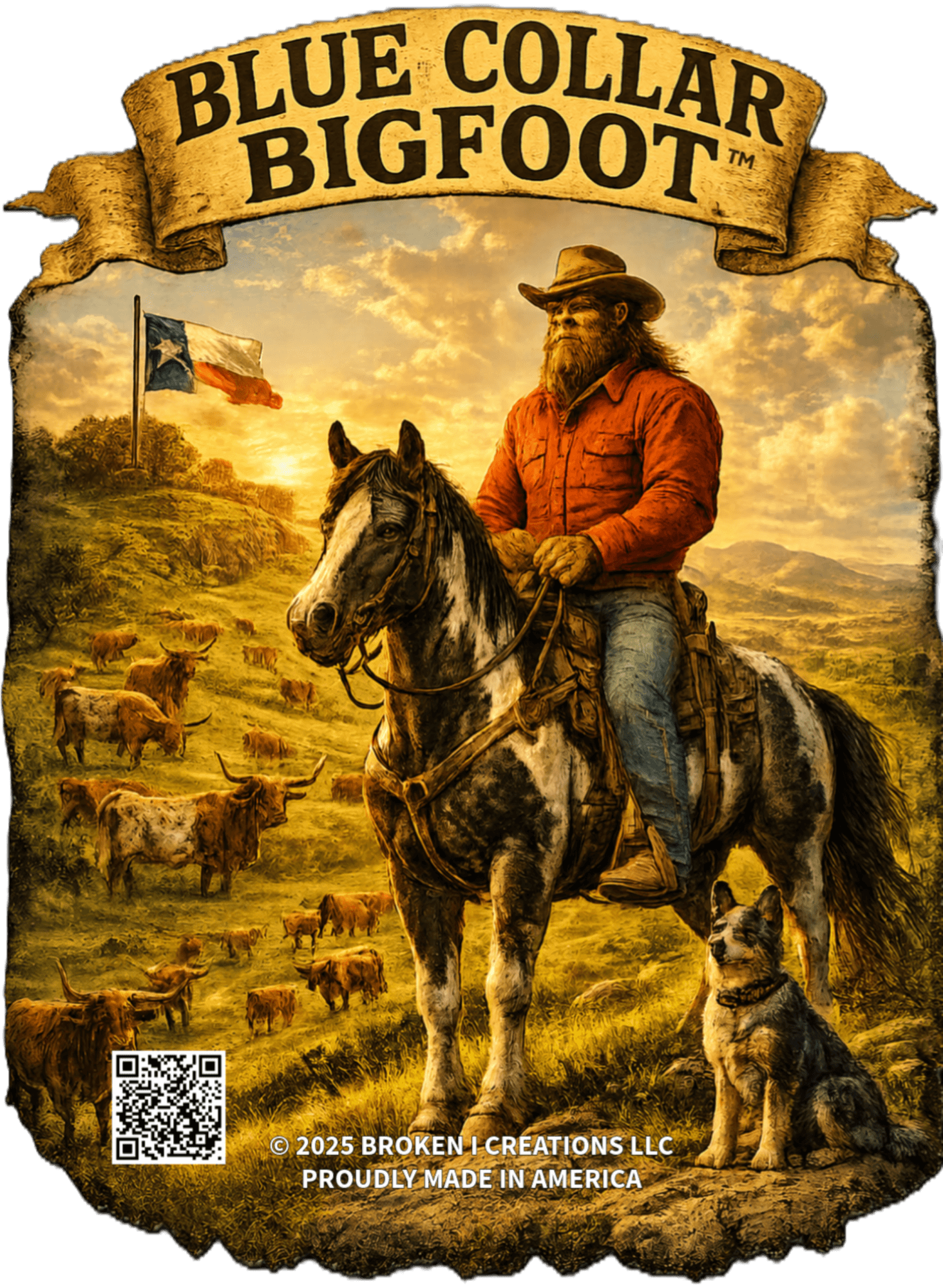 Blue Collar Bigfoot Rancher worker shirt design